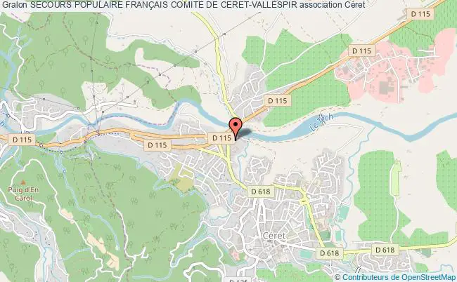 plan association Secours Populaire FranÇais Comite De Ceret-vallespir Céret