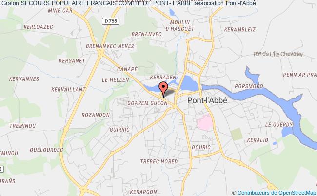 plan association Secours Populaire Francais Comite De Pont- L'abbe Pont-l'Abbé