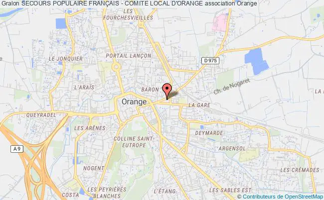 plan association Secours Populaire FranÇais - Comite Local D'orange Orange