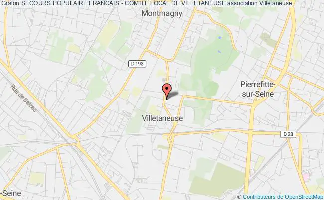 plan association Secours Populaire Francais - Comite Local De Villetaneuse Villetaneuse
