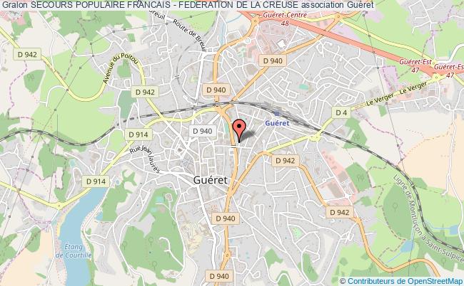 plan association Secours Populaire Francais - Federation De La Creuse Guéret