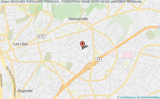 plan association Secours Populaire Francais - Federation Seine Saint-denis Romainville