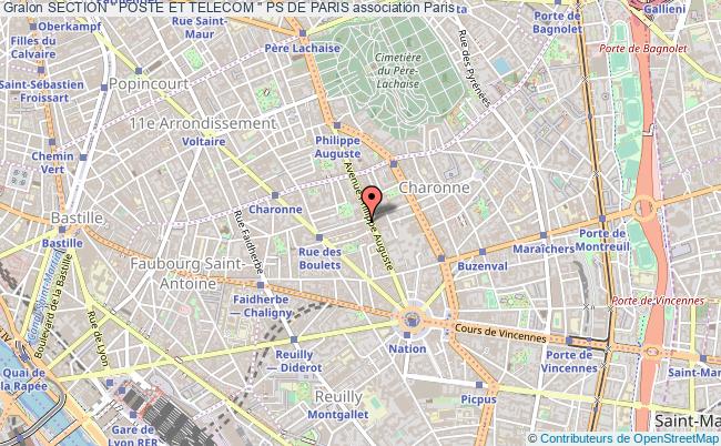 plan association Section " Poste Et Telecom " Ps De Paris Paris