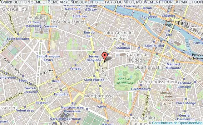 plan association Section 5eme Et 6eme Arrondissements De Paris Du Mpct, Mouvement Pour La Paix Et Contre Le Terrorisme PARIS