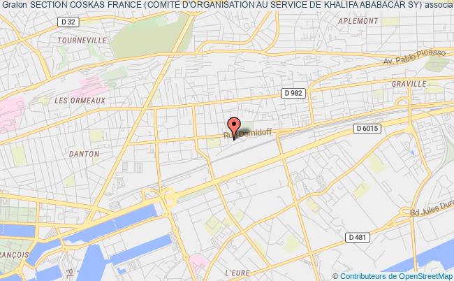 plan association Section Coskas France (comite D'organisation Au Service De Khalifa Ababacar Sy) Le    Havre