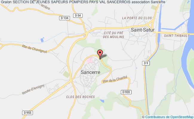 plan association Section De Jeunes Sapeurs Pompiers Pays Val Sancerrois Sancerre