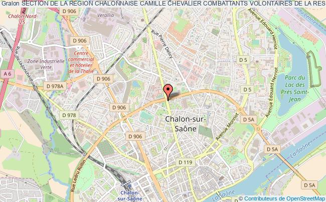 plan association Section De La Region Chalonnaise Camille Chevalier Combattants Volontaires De La Resistance De Saone-et-loire Chalon-sur-Saône