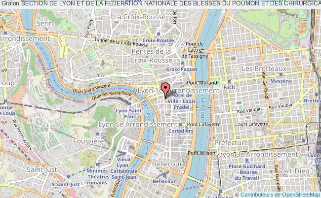 plan association Section De Lyon Et De La Federation Nationale Des Blesses Du Poumon Et Des Chirurgicaux Lyon 1er Arrondissement