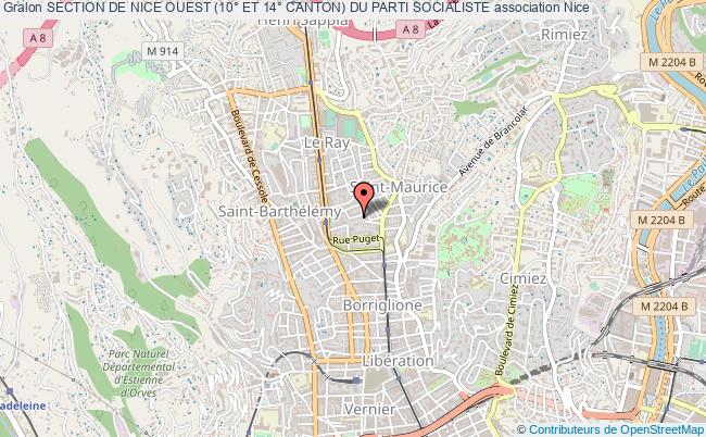 plan association Section De Nice Ouest (10° Et 14° Canton) Du Parti Socialiste Nice