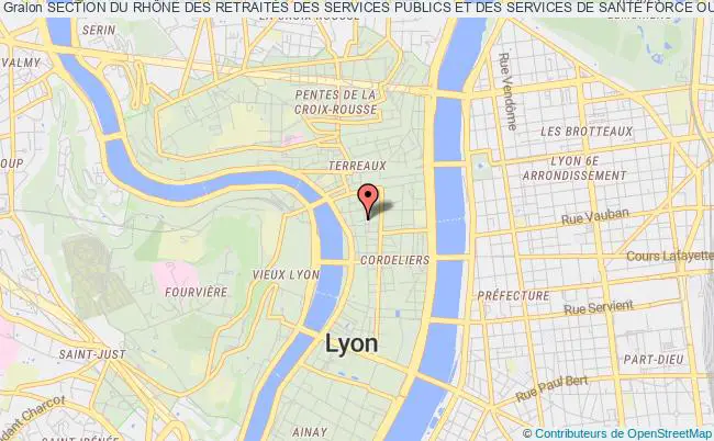 plan association Section Du RhÔne Des RetraitÉs Des Services Publics Et Des Services De SantÉ Force OuvriÈre Lyon