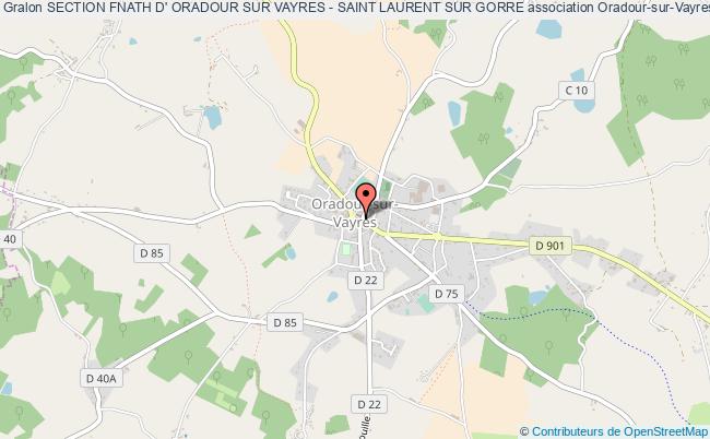 plan association Section Fnath D' Oradour Sur Vayres - Saint Laurent Sur Gorre Oradour-sur-Vayres