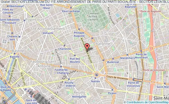 plan association Section Leon Blum Du 11e Arrondissement De Paris Du Parti Socialiste - Section Leon Blum Ps Paris 11 Paris