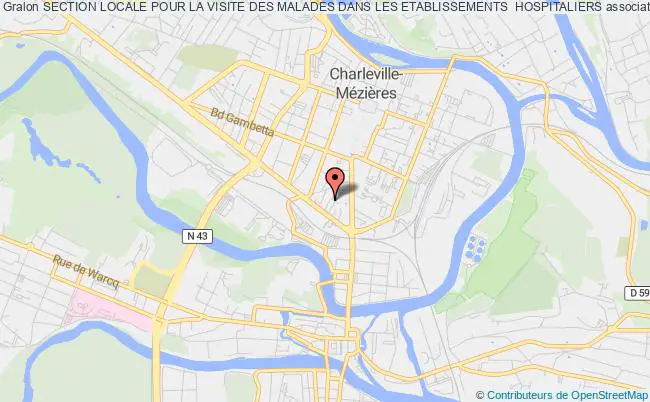 plan association Section Locale Pour La Visite Des Malades Dans Les Etablissements  Hospitaliers Charleville-Mézières