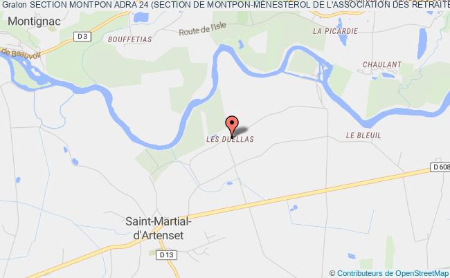 plan association Section Montpon Adra 24 (section De Montpon-mÉnestÉrol De L'association Des RetraitÉs Agricoles De La Dordogne) Saint-Martial-d'Artenset
