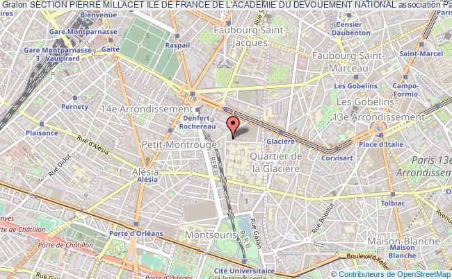 plan association Section Pierre Millacet Ile De France De L'academie Du Devouement National Paris