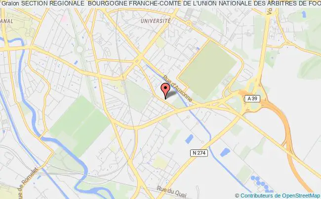 plan association Section Regionale  Bourgogne Franche-comte De L'union Nationale Des Arbitres De Football Dijon