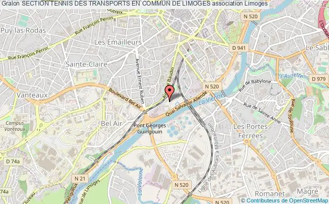 plan association Section Tennis Des Transports En Commun De Limoges Limoges