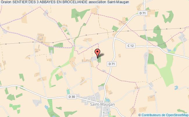 plan association Sentier Des 3 Abbayes En Broceliande Saint-Maugan