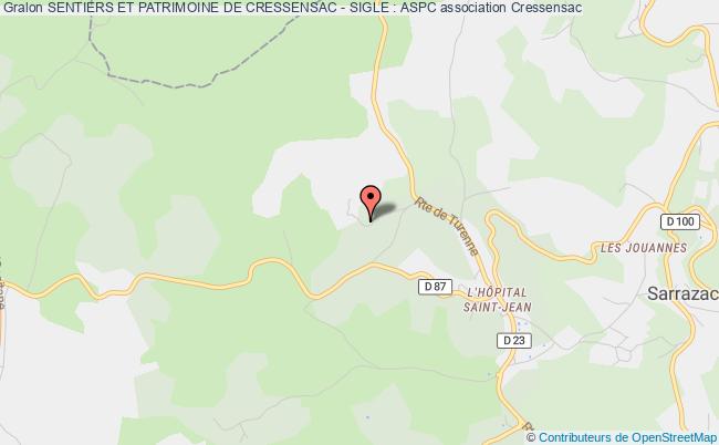 plan association Sentiers Et Patrimoine De Cressensac - Sigle : Aspc Cressensac