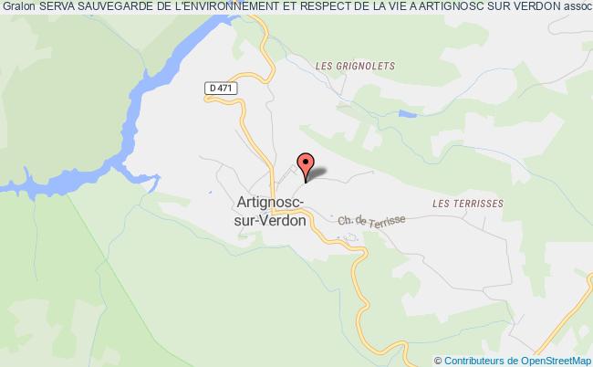 plan association Serva Sauvegarde De L'environnement Et Respect De La Vie A Artignosc Sur Verdon Artignosc-sur-Verdon