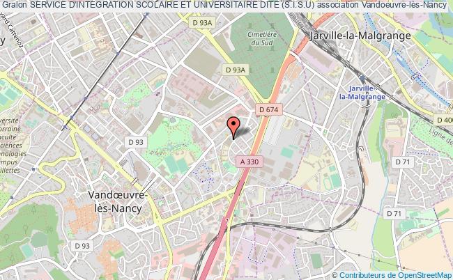 plan association Service D'integration Scolaire Et Universitaire Dite (s.i.s.u) Vandoeuvre-lès-Nancy