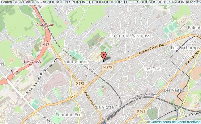 plan association Sign'evasion - Association Sportive Et Socioculturelle Des Sourds De Besancon Besançon