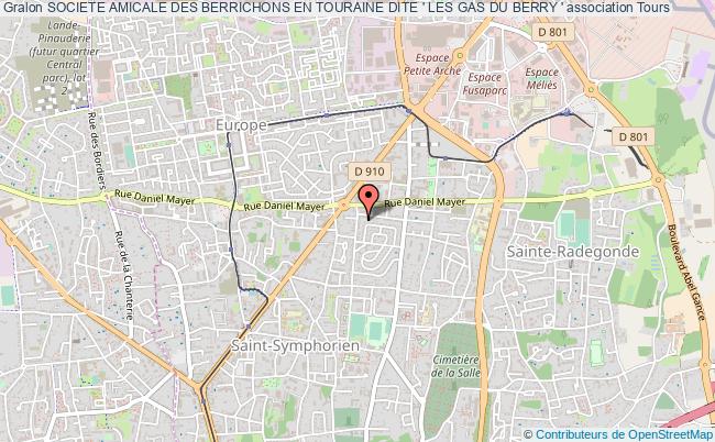 plan association Societe Amicale Des Berrichons En Touraine Dite ' Les Gas Du Berry ' Tours