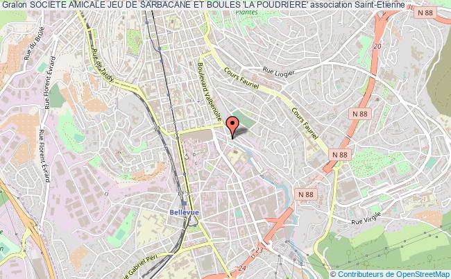plan association Societe Amicale Jeu De Sarbacane Et Boules 'la Poudriere' Saint-Étienne