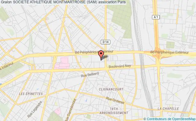 plan association Societe Athletique Montmartroise (sam) Paris