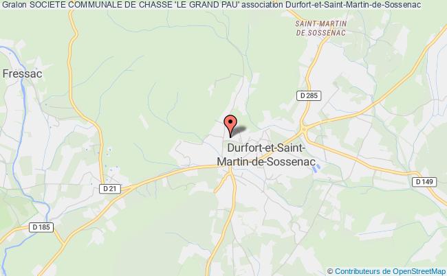 plan association Societe Communale De Chasse 'le Grand Pau' Durfort-et-Saint-Martin-de-Sossenac
