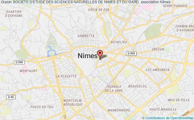 plan association Societe D'etude Des Sciences Naturelles De Nimes Et Du Gard. Nîmes cédex 9