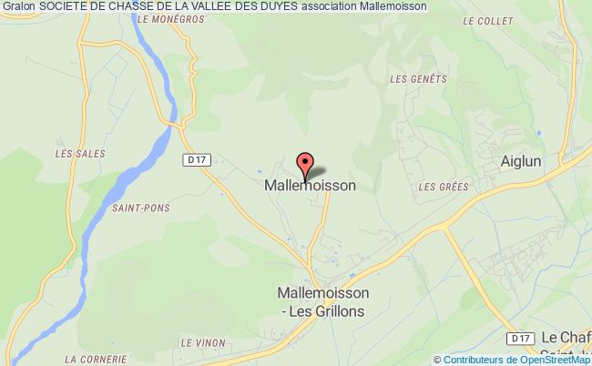 plan association Societe De Chasse De La Vallee Des Duyes Mallemoisson