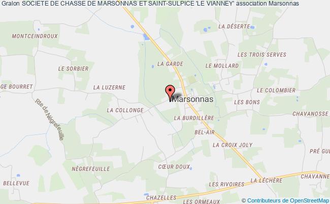 plan association Societe De Chasse De Marsonnas Et Saint-sulpice 'le Vianney' Marsonnas