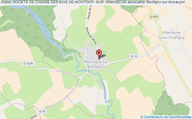 plan association Societe De Chasse Des Bois De Montigny- Sur- Armancon Montigny-sur-Armançon