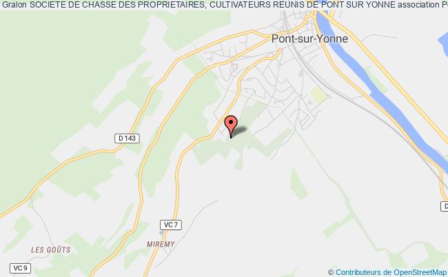plan association Societe De Chasse Des Proprietaires, Cultivateurs Reunis De Pont Sur Yonne Pont-sur-Yonne