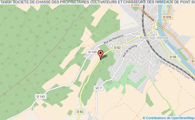 plan association Societe De Chasse Des Proprietaires Cultivateurs Et Chasseurs Des Hameaux De Pont Sur Yonne Pont-sur-Yonne