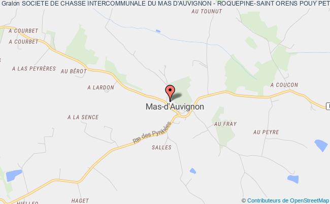 plan association Societe De Chasse Intercommunale Du Mas D'auvignon - Roquepine-saint Orens Pouy Petit Mas-d'Auvignon