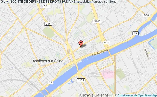 plan association SociÉtÉ De DÉfense Des Droits Humains Asnières-sur-Seine
