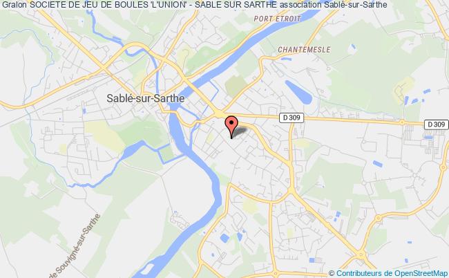 plan association Societe De Jeu De Boules 'l'union' - Sable Sur Sarthe Sablé-sur-Sarthe