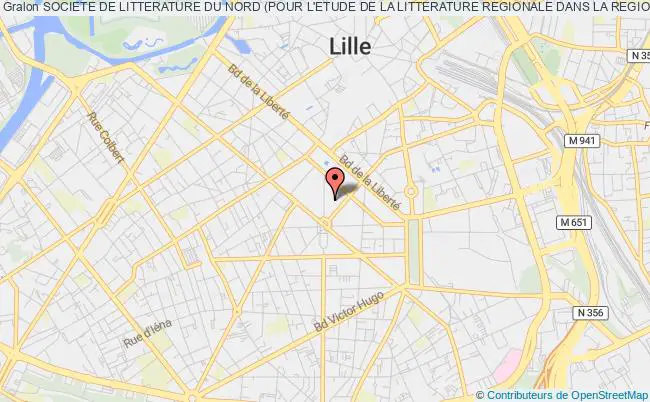plan association Societe De Litterature Du Nord (pour L'etude De La Litterature Regionale Dans La Region Hauts-de-france) Lille