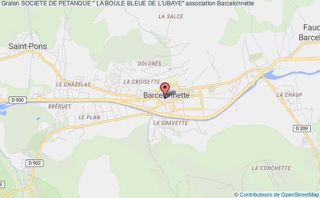 plan association Societe De Petanque " La Boule Bleue De L'ubaye" Barcelonnette