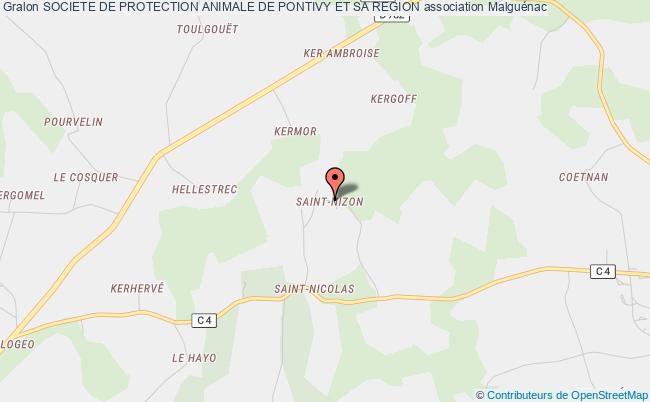 plan association Societe De Protection Animale De Pontivy Et Sa Region Malguénac