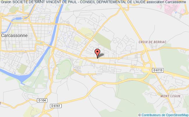 plan association Societe De Saint Vincent De Paul - Conseil Departemental De L'aude Carcassonne