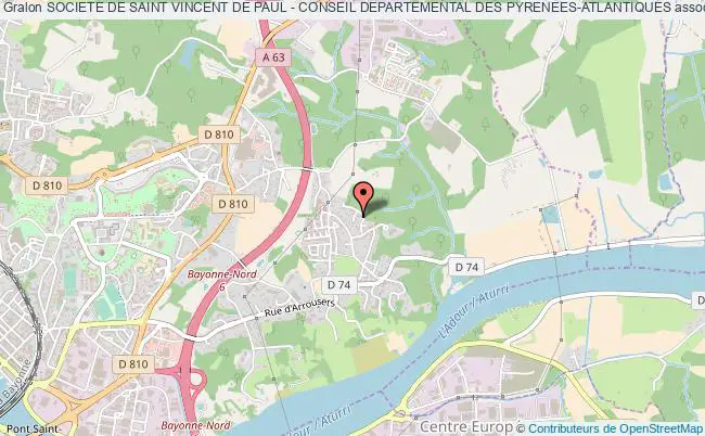 plan association Societe De Saint Vincent De Paul - Conseil Departemental Des Pyrenees-atlantiques Bayonne