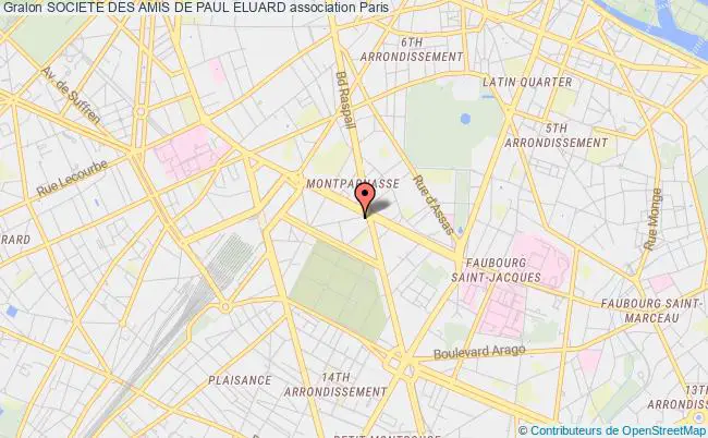 plan association Societe Des Amis De Paul Eluard Paris 14e