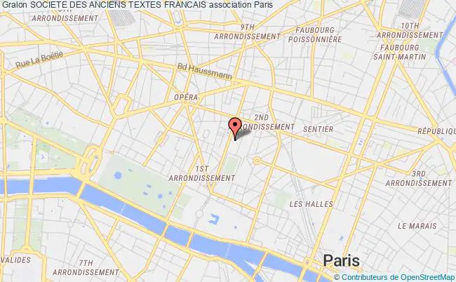 plan association Societe Des Anciens Textes Francais Paris 2e