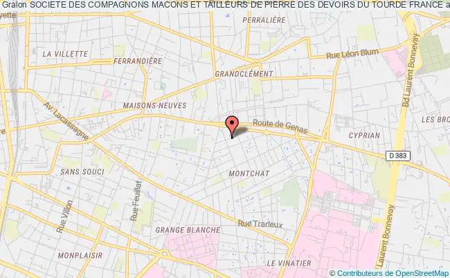 plan association Societe Des Compagnons Macons Et Tailleurs De Pierre Des Devoirs Du Tourde France Lyon 3e Arrondissement