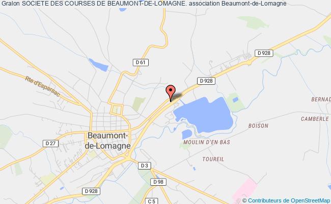 plan association Societe Des Courses De Beaumont-de-lomagne. Beaumont-de-Lomagne