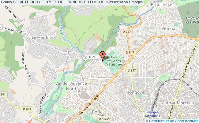 plan association SociÉtÉ Des Courses De LÉvriers Du Limousin Limoges