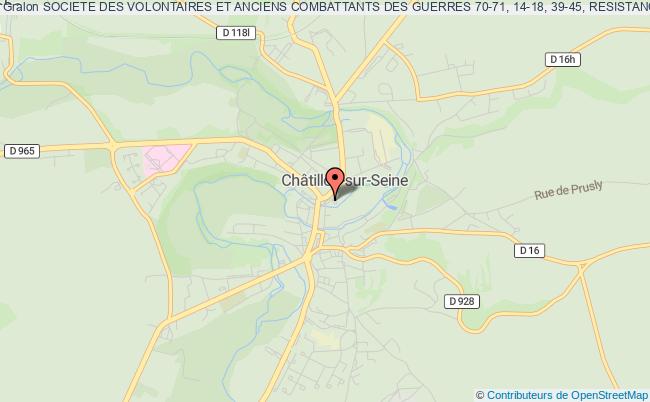 plan association Societe Des Volontaires Et Anciens Combattants Des Guerres 70-71, 14-18, 39-45, Resistance, T.o.e., .a.f.m. Châtillon-sur-Seine